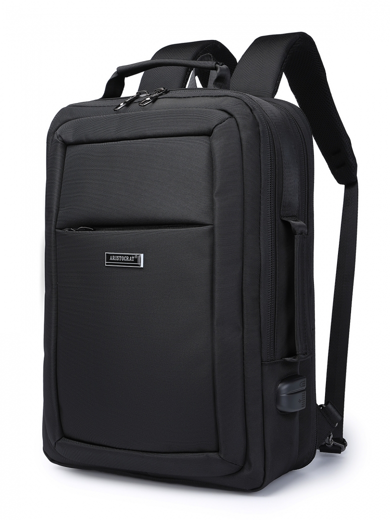 Рюкзак-портфель 15,6" с расширением арт.2413 BLACK ARISTOCRAT