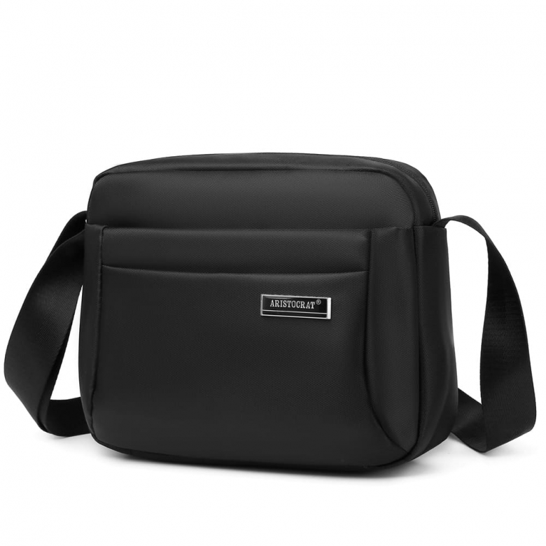 Сумка кросс-боди, на длинном ремне, арт.1201 BLACK, ARISTOCRAT.