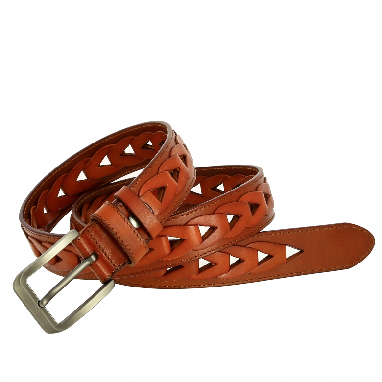 Ремень д/джинсов натуральная кожа 4/115см.VIP COLLECTION арт.40512_120/Cognac