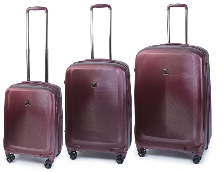 Чемоданы комплект из 3-х штук. Размеры S-20,M-24, L-28" VIP COLLECTION арт. 808-20,24,28, Вес комплекта 9,9 кг. 80*31*54см. BURGUNDY(бордовый)